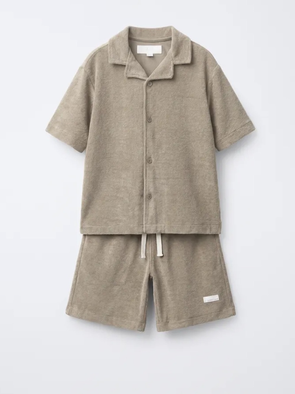 Zara Kids Short Sleeve Terry Set in Taupe size 9-10 new
